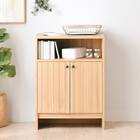 コンパクトサイズのシンプルキャビネット (幅60cm LBR) 2枚目画像