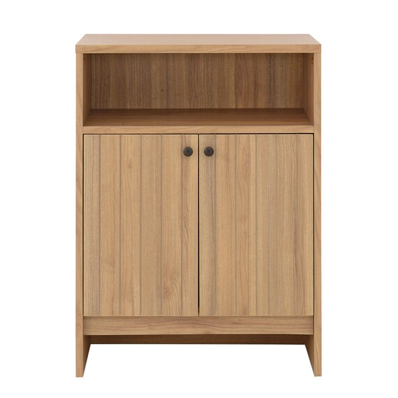 コンパクトサイズのシンプルキャビネット (幅60cm LBR) 3枚目画像