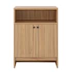 コンパクトサイズのシンプルキャビネット (幅60cm LBR) 3枚目画像