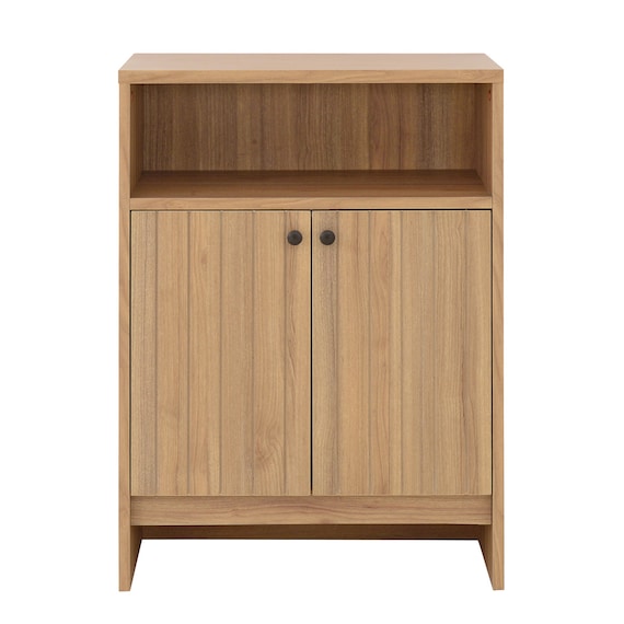 コンパクトサイズのシンプルキャビネット (幅60cm LBR) 3枚目画像