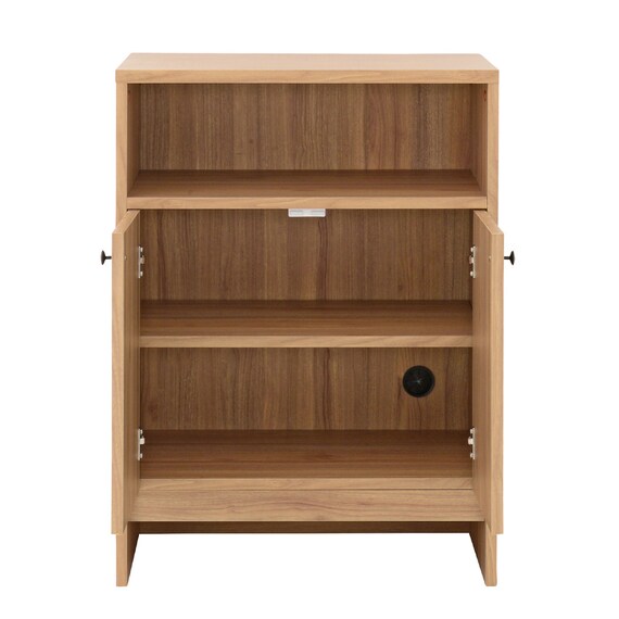 コンパクトサイズのシンプルキャビネット (幅60cm LBR) 4枚目画像