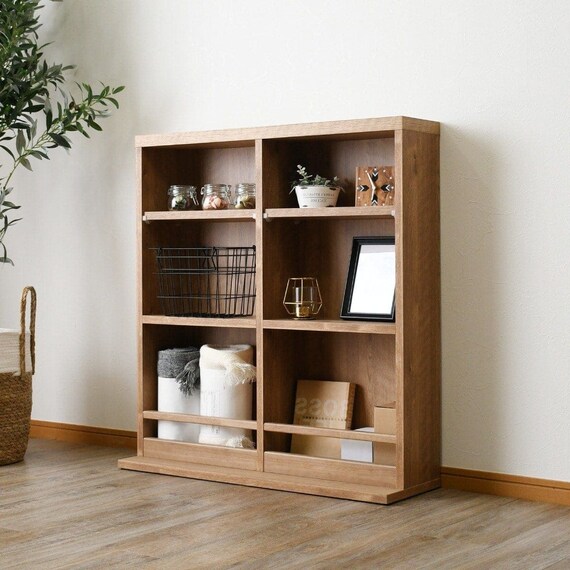 圧迫感のないスリムラック(幅80×高さ86cm LBR) 1枚目画像