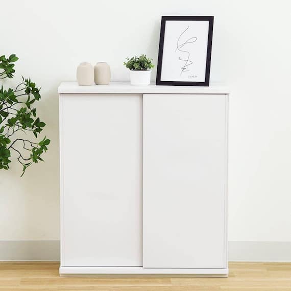 カウンター下収納 引戸タイプ (PTS 幅75cm WH) 1枚目画像