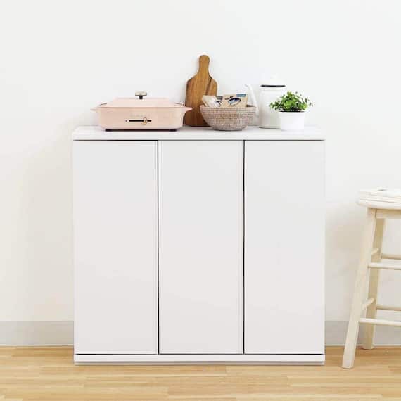 カウンター下収納 扉タイプ (PTS 幅90cm WH) 1枚目画像