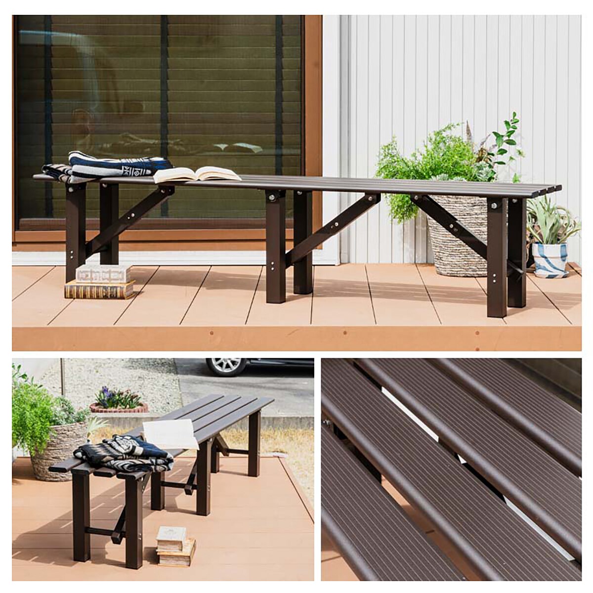 アルミ折りたたみベンチ(幅180cm) | ニトリネット【公式】 家具