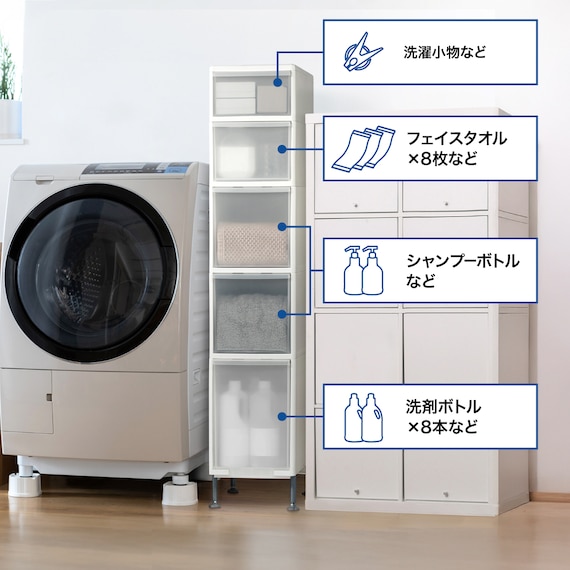 段差がまたげる隙間ストッカー(幅27×高さ131.6~135.1cm) 5枚目画像