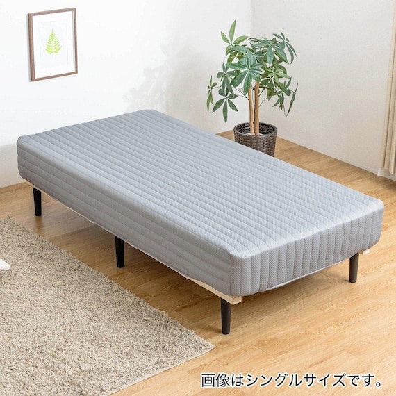 セミシングル 脚付きポケットコイルマットレス(EC GY) 1枚目画像