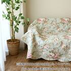クラシカルな花柄のマルチキルトカバー 200×250cm (FLO GR) 2枚目画像