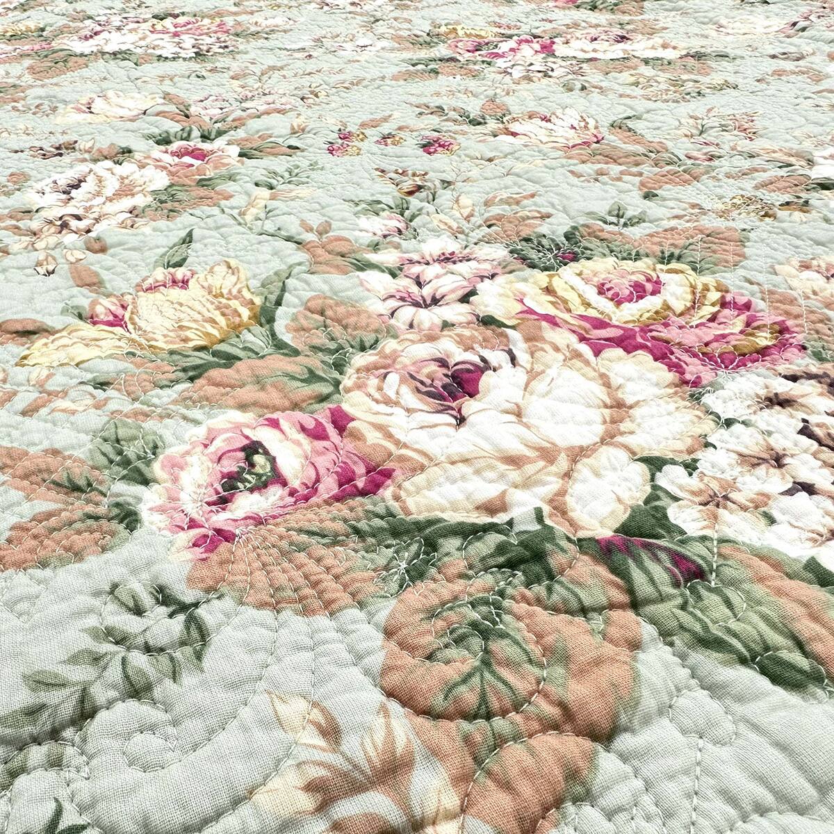 クラシカルな花柄のマルチキルトカバー 200×250cm (FLO GR) | ニトリ