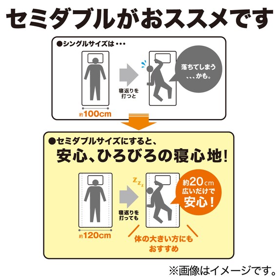 【国産】6つ折り三層敷布団　セミシングルショート　CGY（80×180cm） 11枚目画像