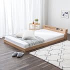 セミダブル 棚・照明・コンセント付きフロアベッドフレーム(ORO NA) 1枚目画像