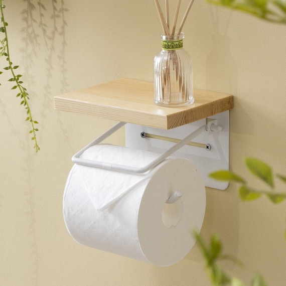 トイレットペーパーホルダー (シングル ナチュラル/ホワイト) 1枚目画像