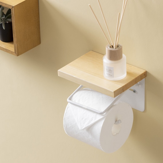 トイレットペーパーホルダー (シングル ナチュラル/ホワイト) 2枚目画像