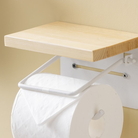 トイレットペーパーホルダー (シングル ナチュラル/ホワイト) 3枚目画像