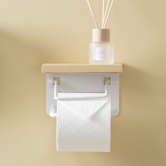 トイレットペーパーホルダー (シングル ナチュラル/ホワイト) 4枚目画像