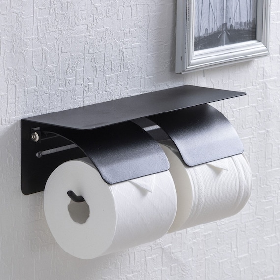 トイレットペーパーホルダー (ダブル ブラック) 1枚目画像