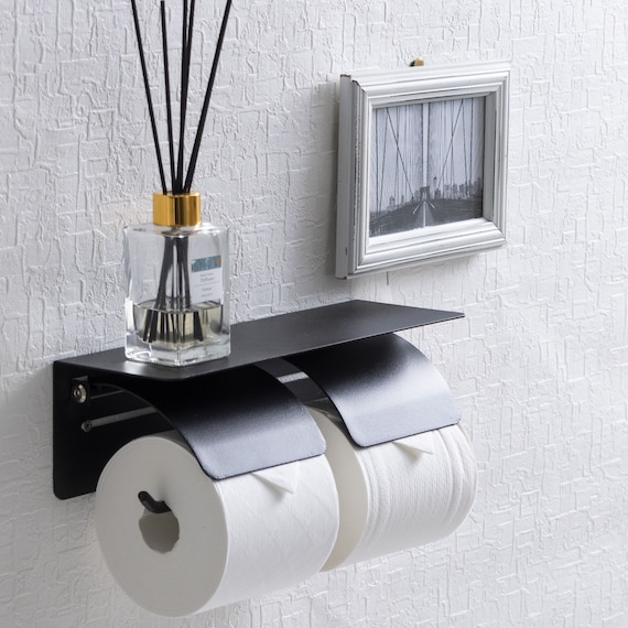 トイレットペーパーホルダー (ダブル ブラック) 2枚目画像