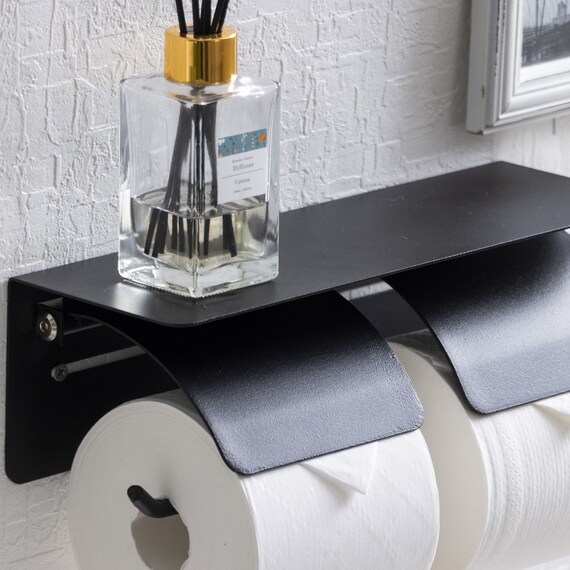 トイレットペーパーホルダー (ダブル ブラック) 3枚目画像