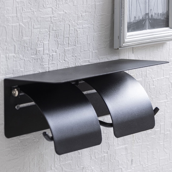 トイレットペーパーホルダー (ダブル ブラック) 4枚目画像