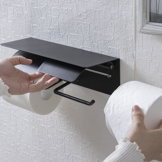 トイレットペーパーホルダー (ダブル ブラック) 6枚目画像