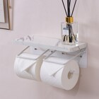 トイレットペーパーホルダー (ダブル マーブル/ホワイト) 1枚目画像