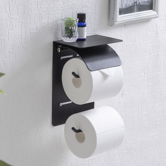 トイレットペーパーホルダー (ツイン ブラック) 1枚目画像