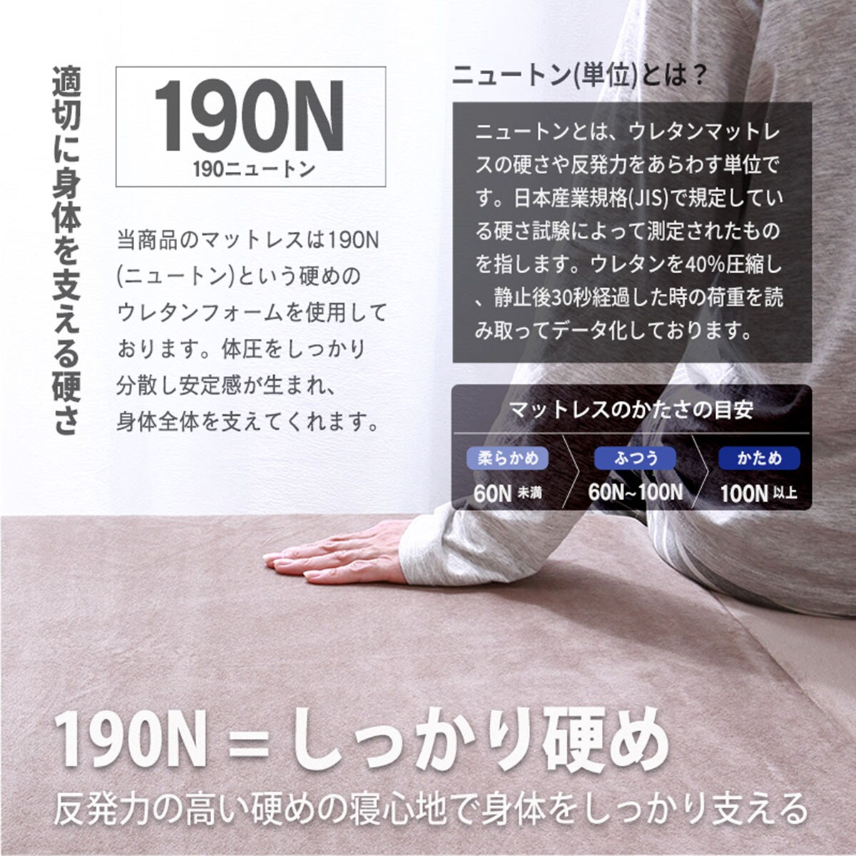 高反発三つ折りマットレス　厚さ10cm　シングル(MSA　S　WH)ニトリ 高反発三つ折りマットレス 厚さ10cm シングル(MSA S WH