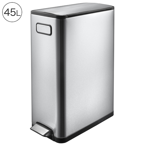 キャスター付きステップ式ゴミ箱(45L 9377 シルバー) 1枚目画像