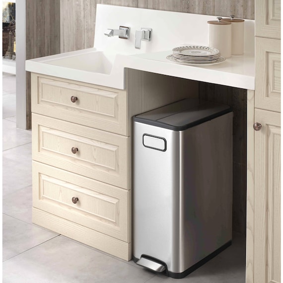 キャスター付きステップ式ゴミ箱(45L 9377 シルバー) 2枚目画像