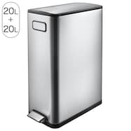 キャスター付きステップ式分別ゴミ箱(20L+20L 9377)