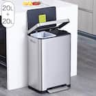 ステップ式分別ゴミ箱(防臭タイプ 20L+20L 9368 シルバー) 1枚目画像