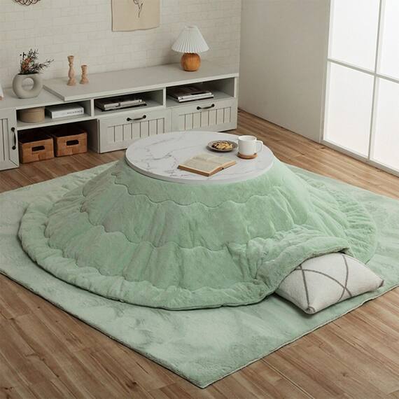 韓国風こたつ薄掛布団 200cm丸型(LPC GR) 1枚目画像