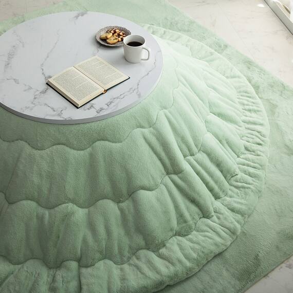 韓国風こたつ薄掛布団 200cm丸型(LPC GR) 4枚目画像