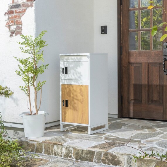 ポスト付き宅配ボックス(DLM ホワイト/ナチュラル) 1枚目画像