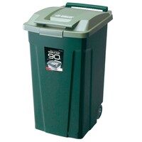 屋外用ハンドル付ダストボックス90L　グリーン