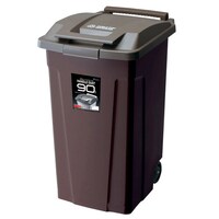 屋外用ハンドル付ダストボックス90L　ブラウン