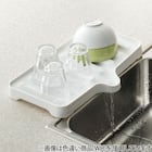 排水できる防汚・抗菌加工スリム水切りドレイナー(リベラリスタ 38×24cm レッド) 2枚目画像