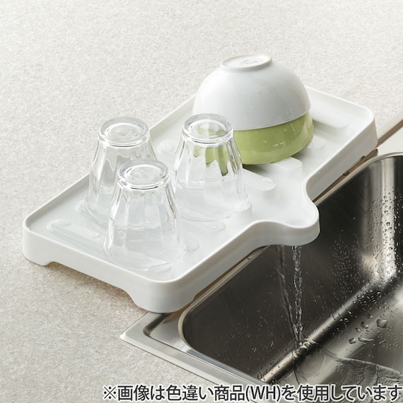 排水できる防汚・抗菌加工スリム水切りドレイナー(リベラリスタ 38×24cm レッド) 2枚目画像