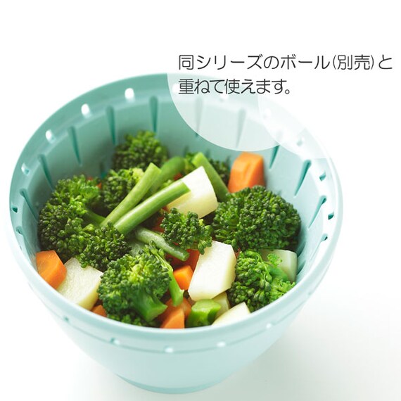 食洗機・電子レンジ対応 防汚・抗菌加工ざるS(リベラリスタ 17cm ブルーグリーン) 3枚目画像
