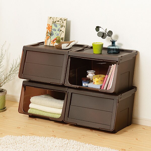 幅45 奥行42 高さ31cm フラップ式扉収納カバコ M ダークブラウン 通販 ニトリネット 公式 家具 インテリア通販