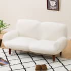 脚付きローソファ ふっくらパン シュガー (WH) 1枚目画像