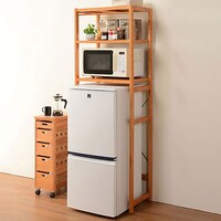 一人暮らしに便利 棚の高さが変えれる冷蔵庫ラック (NA)
