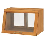 おしゃれなヴィンテージ風カウンター上収納ガラス扉〔幅40cm高さ25cm〕(ライトブラウン MUD-6065LBR)