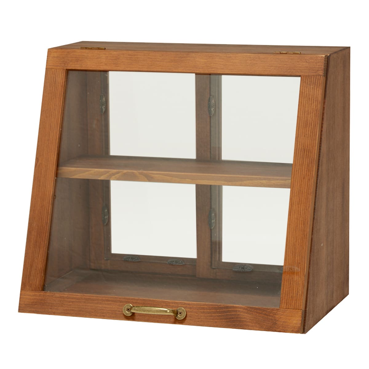 おしゃれなヴィンテージ風カウンター上収納ガラス扉〔幅40cm高