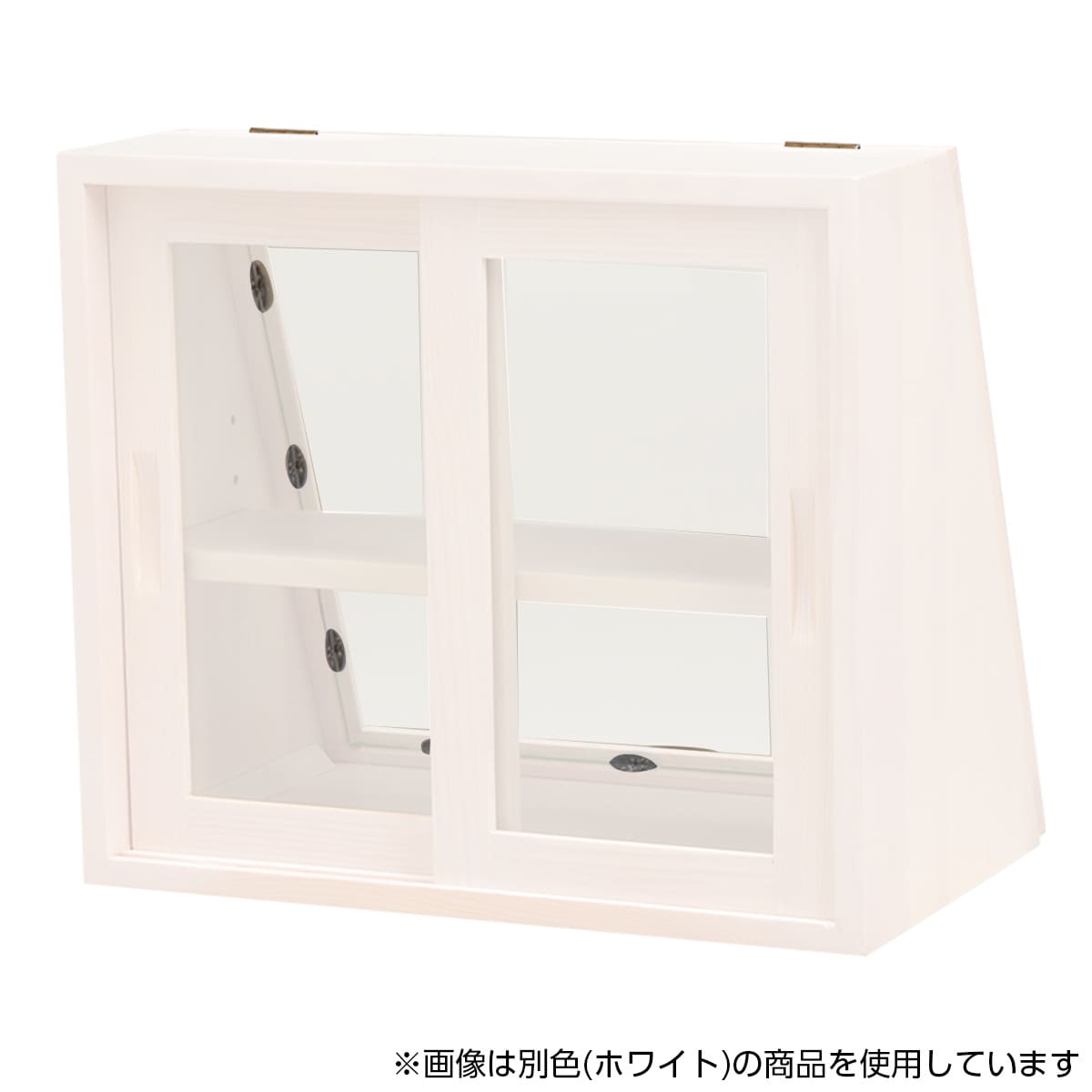 おしゃれなヴィンテージ風カウンター上収納ガラス扉〔幅40cm高