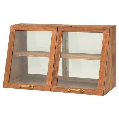 おしゃれなヴィンテージ風カウンター上収納ガラス扉 幅60ｃｍ高さ35cm ライトブラウン Mud 6068lbr 通販 ニトリネット 公式 家具 インテリア通販