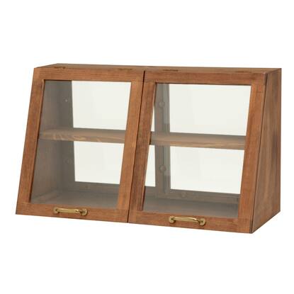 おしゃれなヴィンテージ風カウンター上収納ガラス扉 幅60ｃｍ高さ35cm ダークブラウン Mud 6068dbr 通販 ニトリネット 公式 家具 インテリア通販