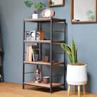 ヴィンテージスタイルのアイアンシェルフ4段(幅60cm ブラウン) 1枚目画像