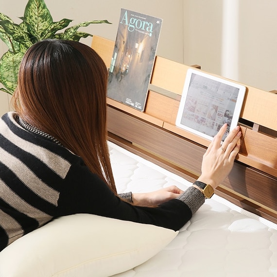 パネルフロアベッドフレーム(S BR) 4枚目画像