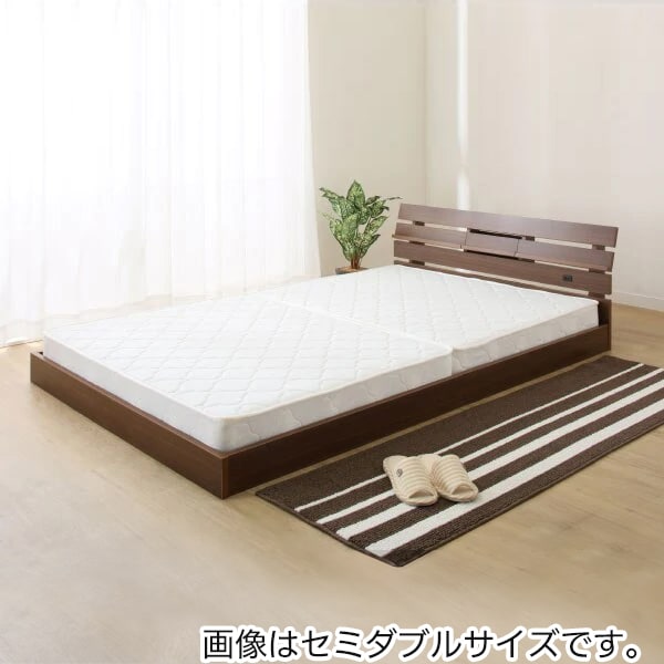 ウォールナットヘッドパネルベッド　ニトリ NSleep マットレスセット 楽天市場】電動セミダブルベッドフレーム＋マットレスセット